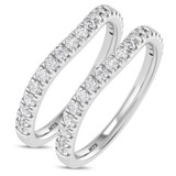 Photo of Uma 2/3 ct tw. Lab Grown Diamond Same Sex Ladies Band Set 14K White Gold [WL1677W]