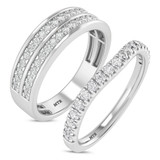Photo of Uma 7/8 ct tw. Lab Grown Diamond Wedding Band Set 14K White Gold [WB1677W]