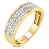 Photo of Uma 7/8 ct tw. Lab Grown Diamond Wedding Band Set 14K Yellow Gold [BT1677YM]