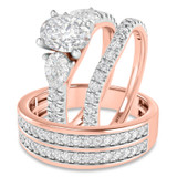 Photo of Uma 2 3/4 ct tw. Lab Grown Oval Solitaire Trio Set 10K Rose Gold [BT1677R-I095]
