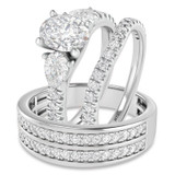 Photo of Uma 2 3/4 ct tw. Lab Grown Diamond Oval Solitaire Trio Set 14K White Gold [BT1677W-I095]
