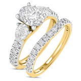 Photo of Uma 2 1/4 ct tw. Lab Grown Diamond Oval Solitaire Bridal Set 10K Yellow Gold [BR1677Y-I095]