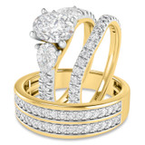 Photo of Uma 2 3/4 ct tw. Lab Grown Diamond Oval Solitaire Trio Set 10K Yellow Gold [BT1677Y-I095]