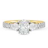 Photo of Uma 2 3/4 ct tw. Lab Grown Diamond Oval Solitaire Trio Set 10K Yellow Gold [BT1677YE-I095]