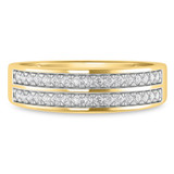 Photo of Uma 7/8 ct tw. Lab Grown Diamond Wedding Band Set 10K Yellow Gold [BT1677YM]
