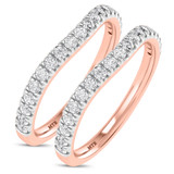 Photo of Uma 2/3 ct tw. Lab Grown Diamond Same Sex Ladies Band Set 10K Rose Gold [WL1677R]