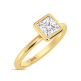 Photo of Niu 1 ct tw. Lab Grown Diamond Princess Solitaire Engagement Ring 10K Yellow Gold [BT1916YE-K095]