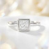 Photo of Niu 1 ct tw. Lab Grown Diamond Princess Solitaire Engagement Ring 10K White Gold [BT1916WE-K095]