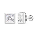 Photo of Pavel 1 Carat T.W. Lab Grown Diamond Solitaire Earring 14K White Gold [SE1916W-K095]