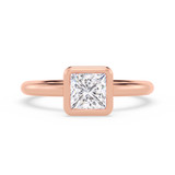 Photo of Niu 1 ct tw. Lab Grown Diamond Princess Solitaire Engagement Ring 14K Rose Gold [BT1916RE-K095]