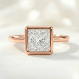 Photo of Niu 3 ct tw. Lab Grown Diamond Princess Solitaire Engagement Ring 14K Rose Gold [BT1917RE-K295]