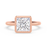Photo of Niu 3 ct tw. Lab Grown Diamond Princess Solitaire Engagement Ring 14K Rose Gold [BT1917RE-K295]