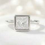Photo of Niu 3 ct tw. Lab Grown Diamond Princess Solitaire Engagement Ring 10K White Gold [BT1917WE-K295]