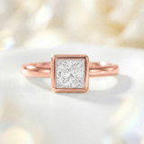 Photo of Niu 1 ct tw. Lab Grown Diamond Princess Solitaire Engagement Ring 10K Rose Gold [BT1916RE-K095]