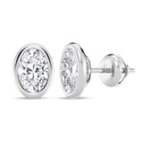 Photo of Mellen 1 Carat T.W. Lab Grown Diamond Solitaire Earring 14K White Gold [SE1918W-I095]