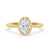 Photo of Niu 1 ct tw. Lab Grown Diamond Oval Solitaire Engagement Ring 10K Yellow Gold [BT1918YE-I095]