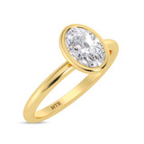Photo of Niu 1 ct tw. Lab Grown Diamond Oval Solitaire Engagement Ring 14K Yellow Gold [BT1918YE-I095]