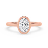 Photo of Niu 1 ct tw. Lab Grown Diamond Oval Solitaire Engagement Ring 14K Rose Gold [BT1918RE-I095]