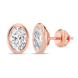 Photo of Mellen 1 CT. T.W. Lab Grown Diamond Solitaire Earring 10K Rose Gold [SE1918R-I095]