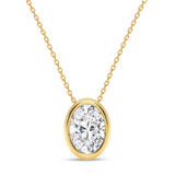 Photo of Mellen 1 Carat T.W. Lab Grown Diamond Solitaire Pendant 14K Yellow Gold [SP1918Y-I095]