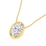Photo of Mellen 1 Carat T.W. Lab Grown Diamond Solitaire Pendant 14K Yellow Gold [SP1918Y-I095]