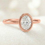 Photo of Niu 1 ct tw. Lab Grown Diamond Oval Solitaire Engagement Ring 10K Rose Gold [BT1918RE-I095]