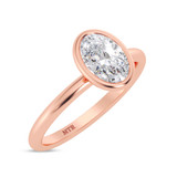 Photo of Niu 1 ct tw. Lab Grown Diamond Oval Solitaire Engagement Ring 10K Rose Gold [BT1918RE-I095]
