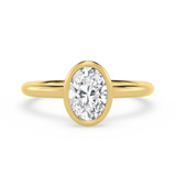 Photo of Niu 3 ct tw. Lab Grown Diamond Oval Solitaire Engagement Ring 14K Yellow Gold [BT1919YE-I295]