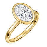Photo of Niu 3 ct tw. Lab Grown Diamond Oval Solitaire Engagement Ring 14K Yellow Gold [BT1919YE-I295]