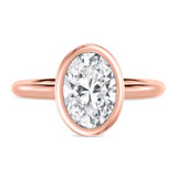 Photo of Niu 3 ct tw. Lab Grown Diamond Oval Solitaire Engagement Ring 10K Rose Gold [BT1919RE-I295]