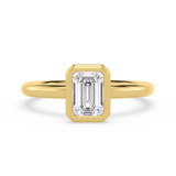 Photo of Niu 1 ct tw. Lab Grown Diamond Emerald Solitaire Engagement Ring 14K Yellow Gold [BT1920YE-N095]