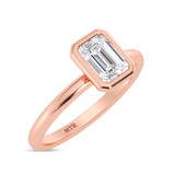 Photo of Niu 1 ct tw. Lab Grown Diamond Emerald Solitaire Engagement Ring 14K Rose Gold [BT1920RE-N095]
