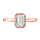 Photo of Niu 1 ct tw. Lab Grown Diamond Emerald Solitaire Engagement Ring 10K Rose Gold [BT1920RE-N095]