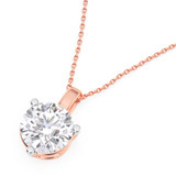 Photo of Ushi 1 1/2 CT. T.W. Lab Grown Diamond Solitaire Pendant 14K Rose Gold [SP1934R-L145]