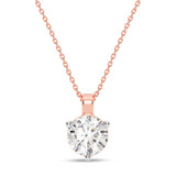 Photo of Ushi 1 CT. T.W. Lab Grown Diamond Solitaire Pendant 14K Rose Gold [SP1935R-L095]