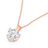 Photo of Ushi 1 CT. T.W. Lab Grown Diamond Solitaire Pendant 14K Rose Gold [SP1935R-L095]