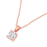 Photo of Leo 1/4 CT. T.W. Lab Grown Diamond Solitaire Pendant 10K Rose Gold [SP1937R-C000]