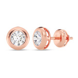 Photo of Della 1/5 CT. T.W. Lab Grown Diamond Solitaire Earring 10K Rose Gold [SE1933R-C000]
