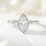 Photo of Niu 1 ct tw. Lab Grown Diamond Marquise Solitaire Engagement Ring 10K White Gold [BT1922WE-O095]