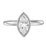 Photo of Niu 1 ct tw. Lab Grown Diamond Marquise Solitaire Engagement Ring 10K White Gold [BT1922WE-O095]