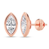 Photo of Flo 1 CT. T.W. Lab Grown Diamond Solitaire Earring 10K Rose Gold [SE1922R-O095]
