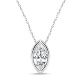 Photo of Flo 1 CT. T.W. Lab Grown Diamond Solitaire Pendant 14K White Gold [SP1922W-O095]