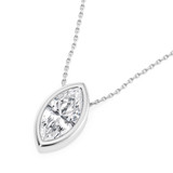 Photo of Flo 1 CT. T.W. Lab Grown Diamond Solitaire Pendant 14K White Gold [SP1922W-O095]