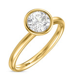Photo of Niu 1 ct tw. Lab Grown Diamond Round Solitaire Engagement Ring 14K Yellow Gold [BT1925YE-L095]