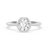 Photo of Niu 1 ct tw. Lab Grown Diamond Round Solitaire Engagement Ring 14K White Gold [BT1925WE-L095]