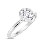 Photo of Niu 1 ct tw. Lab Grown Round Solitaire Engagement Ring 14K White Gold [BT1925WE-L095]