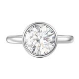 Photo of Niu 3 ct tw. Lab Grown Diamond Round Solitaire Engagement Ring 10K White Gold [BT1926WE-L295]