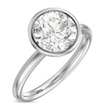Photo of Niu 3 ct tw. Lab Grown Diamond Round Solitaire Engagement Ring 14K White Gold [BT1926WE-L295]