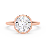 Photo of Niu 3 ct tw. Lab Grown Diamond Round Solitaire Engagement Ring 10K Rose Gold [BT1926RE-L295]