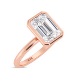 Photo of Niu 3 ct tw. Lab Grown Diamond Emerald Solitaire Engagement Ring 14K Rose Gold [BT1921RE-N295]